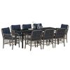 vidaXL Garten Essgruppe mit Kissen 9 pcs Grau und Schwarz Rattan