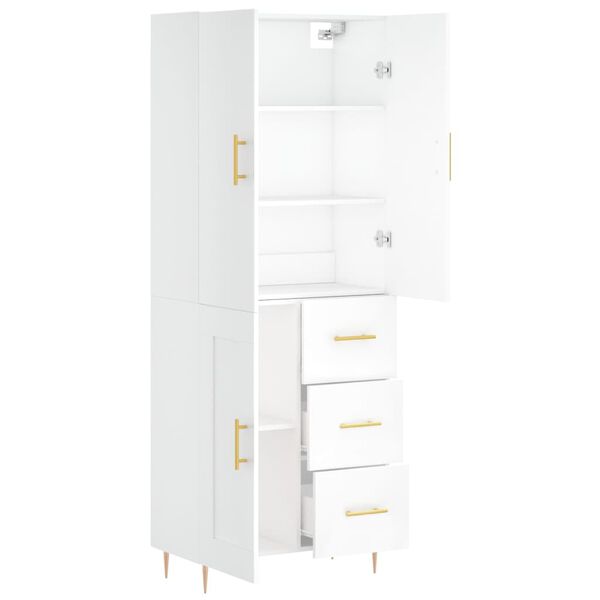 vidaXL Highboard Wei&szlig; 69,5x34x180 cm Holzwerkstoff