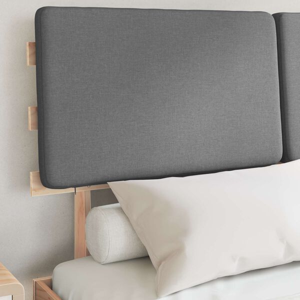 vidaXL Bettgestell mit gepolstertem Kopfteil Hellgrau 135 x 190 cm