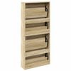 vidaXL Schuhschrank mit 4 F&auml;chern Spiegel Eiche 63&times;17&times;134 cm