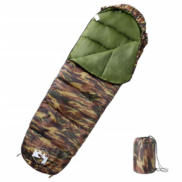 vidaXL Mumienschlafsack f&uuml;r Erwachsene Camping 3 Jahreszeiten