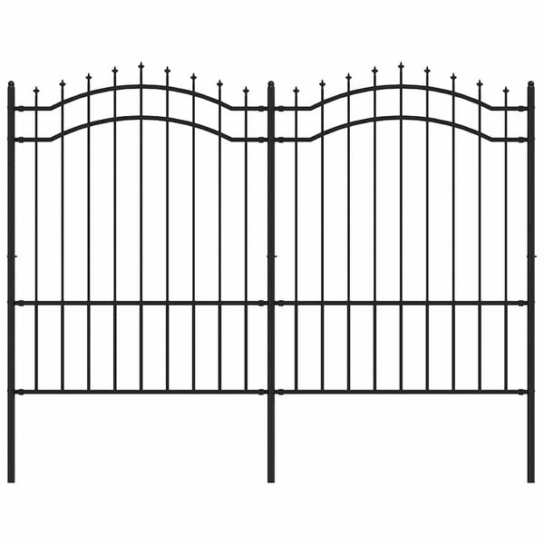 vidaXL Gartenzaun Woerden mit Speerspitze Schwarz 240 x 150 cm Stahl