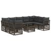 vidaXL Gartensofa-set 10 Stk. Grau Poly-Rattan
