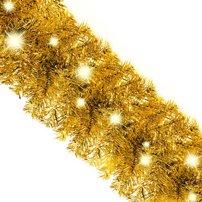 vidaXL Weihnachtsgirlande mit LED 10 m Golden