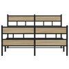 vidaXL Metallbett ohne Matratze Sonoma-Eiche 140x190 cm
