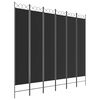 vidaXL 6-tlg. Paravent Schwarz 240x220 cm Stoff