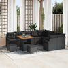 vidaXL Garten-Sofa-Set mit Kissen 12 pcs Schwarz 80 x 80 x 71 cm
