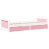 vidaXL Tagesbett mit 2 Schubladen ohne Matratze Wei&szlig; Rosa 90x200cm