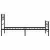 vidaXL Bettgestell mit Kopf- und Fu&szlig;teil Metall Schwarz 100x200 cm