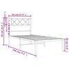 vidaXL Bettgestell mit Kopfteil Metall Schwarz 90x190 cm