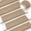 vidaXL Stufenmatten Selbstklebend Sisal-Optik 30Stk. 65x21x4cm Sand