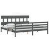 vidaXL Massivholzbett mit Kopfteil Grau 200x200 cm
