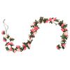 vidaXL Weihnachtskr&auml;nze Blumen 6 Stk. Rosenrot 240 cm