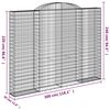 vidaXL Gabionen mit Hochbogen 8 Stk. 300x30x220/240cm Verzinktes Eisen