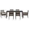 vidaXL Garten Essgruppe 7 pcs Braun Poly-Rattan
