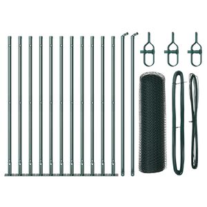 vidaXL Sechseckzaun mit Betonsockel 25 x 0,4 m PVC-beschichteter Stahl