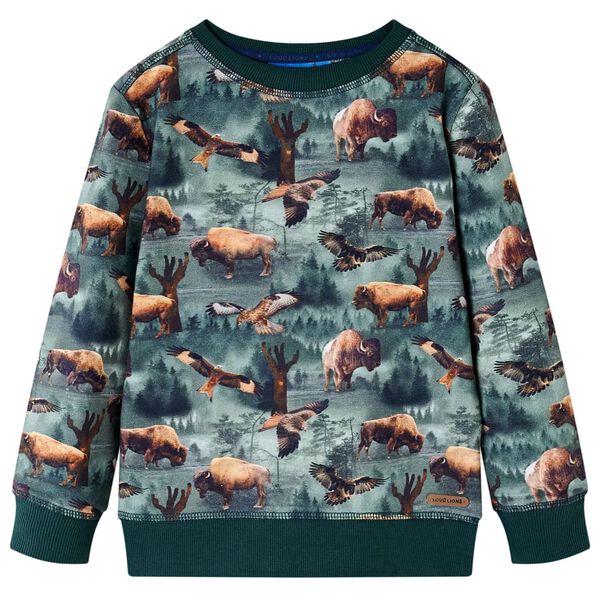 Kinder-Sweatshirt Dunkelgr&uuml;n 128