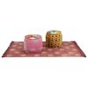 vidaXL Puff und Teppich 3-tlg. Stoff Patchwork
