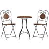 vidaXL Mosaik-Bistro-Set Terrakottarot Eisen und Keramik
