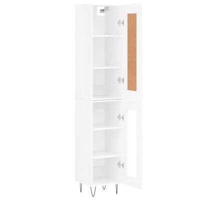 vidaXL Highboard Hochglanz-Weiß 34,5x34x180 cm Holzwerkstoff