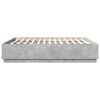 vidaXL Bettgestell mit LED Betongrau 200x200 cm Holzwerkstoff