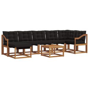 vidaXL Outdoor-Sofagarnitur 8 stk. Nat&uuml;rlich und Schwarz