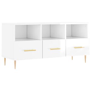 vidaXL TV-Schrank Hochglanz-Wei&szlig; 102x36x50 cm Holzwerkstoff