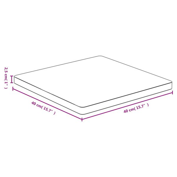 vidaXL Tischplatte 40x40x2,5 cm Bambus