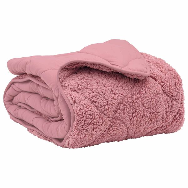 vidaXL Sommerdecke Rosa 135 x 200 cm Mikrofaser und Teddy-Fleece