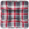 vidaXL Palettenkissen Rot Karomuster 50x50x12 cm Stoff