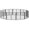 vidaXL Hundetor 10 pcs Schwarz 80 x 60 cm Verzinkter Stahl