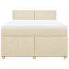 vidaXL Boxspringbett mit Matratze Creme 160x200 cm Stoff