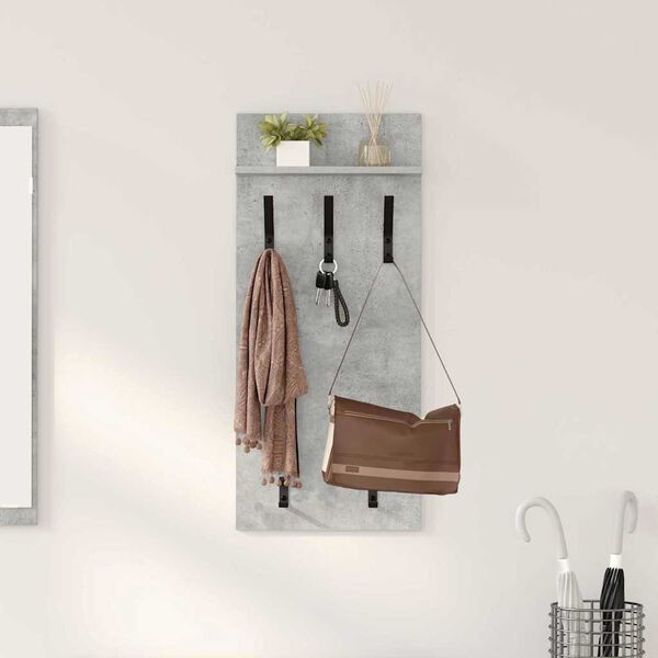 vidaXL Wandmontierter nachttisch mit Regal Beton Grau 40 x 10 x 90 cm