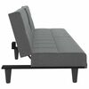 vidaXL Schlafsofa mit Getr&auml;nkehaltern Dunkelgrau Stoff
