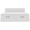 vidaXL Ottoman-Bett mit Matratzen & LEDs Wei&szlig; 200x200 cm Kunstleder