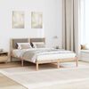 vidaXL Bettrahmen mit Kopfteil Taupe 140 x 200 cm Massives Kiefernholz