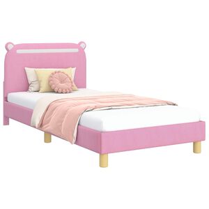 vidaXL Kinderbettgestell mit Kopfteil Rosa 80 x 200 cm Stoff