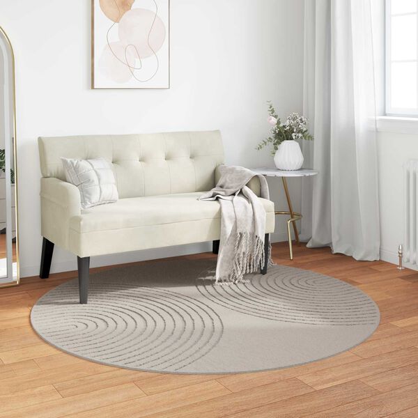 vidaXL Bereichsteppiche Rund Creme &Oslash; 160 CM
