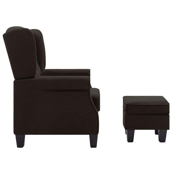 vidaXL Sessel mit Fu&szlig;hocker Dunkelbraun Stoff
