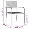 vidaXL 9-tlg. Garten-Essgruppe Grau und Schwarz Poly Rattan und Stahl
