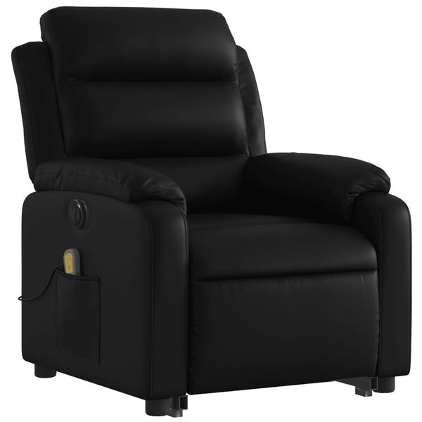 vidaXL Massagesessel mit Aufstehhilfe Elektrisch Schwarz Kunstleder