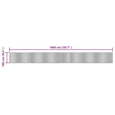 vidaXL Teppich Rechteckig Grau 100x1000 cm Bambus im vidaXL | vidaXL.ch
