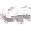 vidaXL Gartensofa-set mit Kissen mit Speicher 8 pcs Grau Poly-Rattan