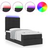 vidaXL Ottomane Bett mit Matratze & LEDs Schwarz 80x200 cm Stoff