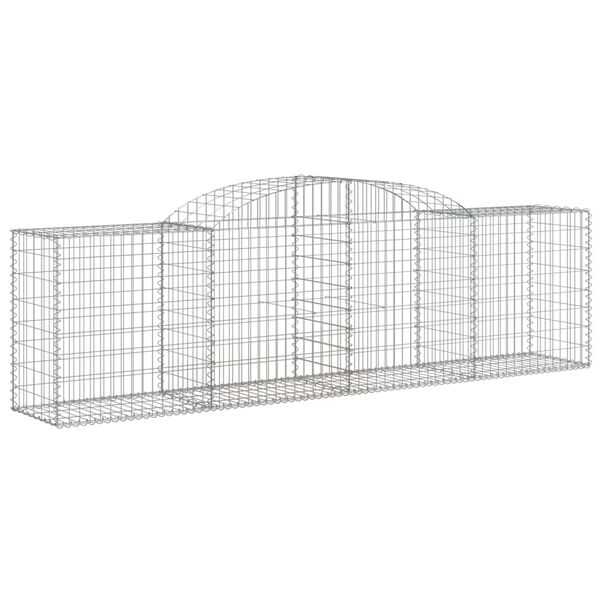 vidaXL Gabionen mit Hochbogen 11 Stk. 300x50x80/100cm Verzinktes Eisen