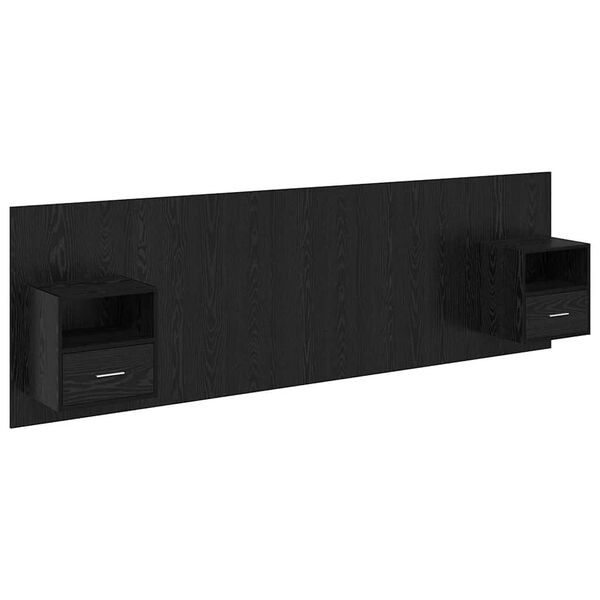 vidaXL Kopfteil mit Schrank 3 St&uuml;ck Schwarz Eichen-Optik Holzwerkstoff