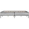 vidaXL Bettgestell Grau Sonoma 150x200 cm Holzwerkstoff und Metall