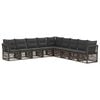vidaXL Gartensofa-set 9 stk. 9-Sitzer Grau Poly-Rattan