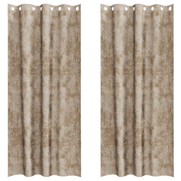 vidaXL Samtvorh&auml;nge mit Vorh&auml;ngen 2 pcs Champagner 245 x 140 cm Samt