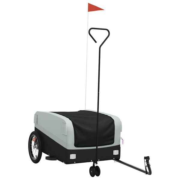 vidaXL Fahrradanh&auml;nger Schwarz und Grau 45 kg Eisen